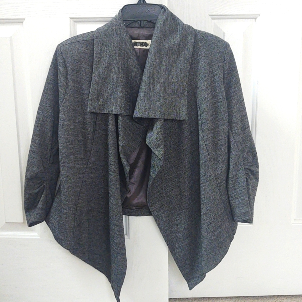 Women's Open Front Draped Blazer Style Top Size M EUC